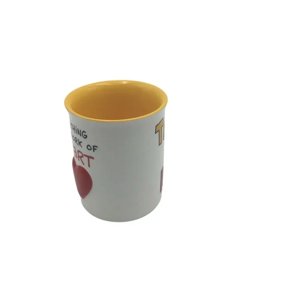Enesco Teacher Appreciation Mug Yellow Sculpted Ruler‎ Handle
